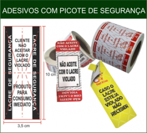 Adesivos com Picote de Segurança;